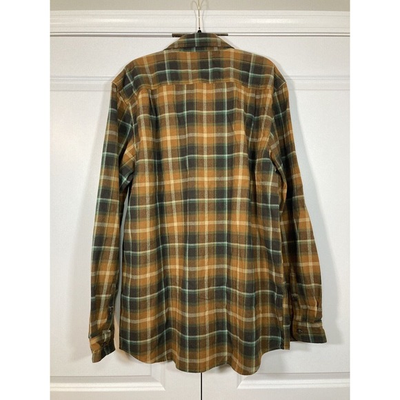 Carhartt Loose Fit Heavyweight Flannel Plaid Green Orange Shirt Mens L Tall NWT - Picture 7 of 9